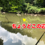 おにぎりロック下流にうっすら見える大岩にドリフを決めると