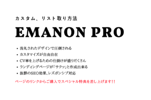 Emanon Pro（エマノンプロ）のカスタマイズ、リスト取り方法と豪華特典